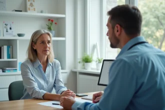 Femme attentive lors d'une consultation médicale