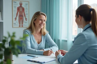 Femme en consultation m&eacute;dicale avec un m&eacute;decin