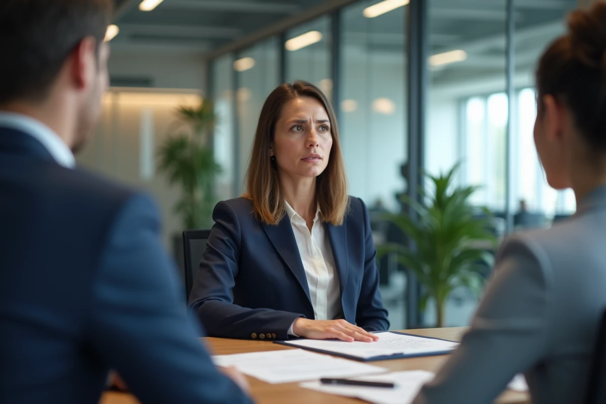 Employée discutant d'un aménagement de poste avec les ressources humaines après une blessure à l'épaule