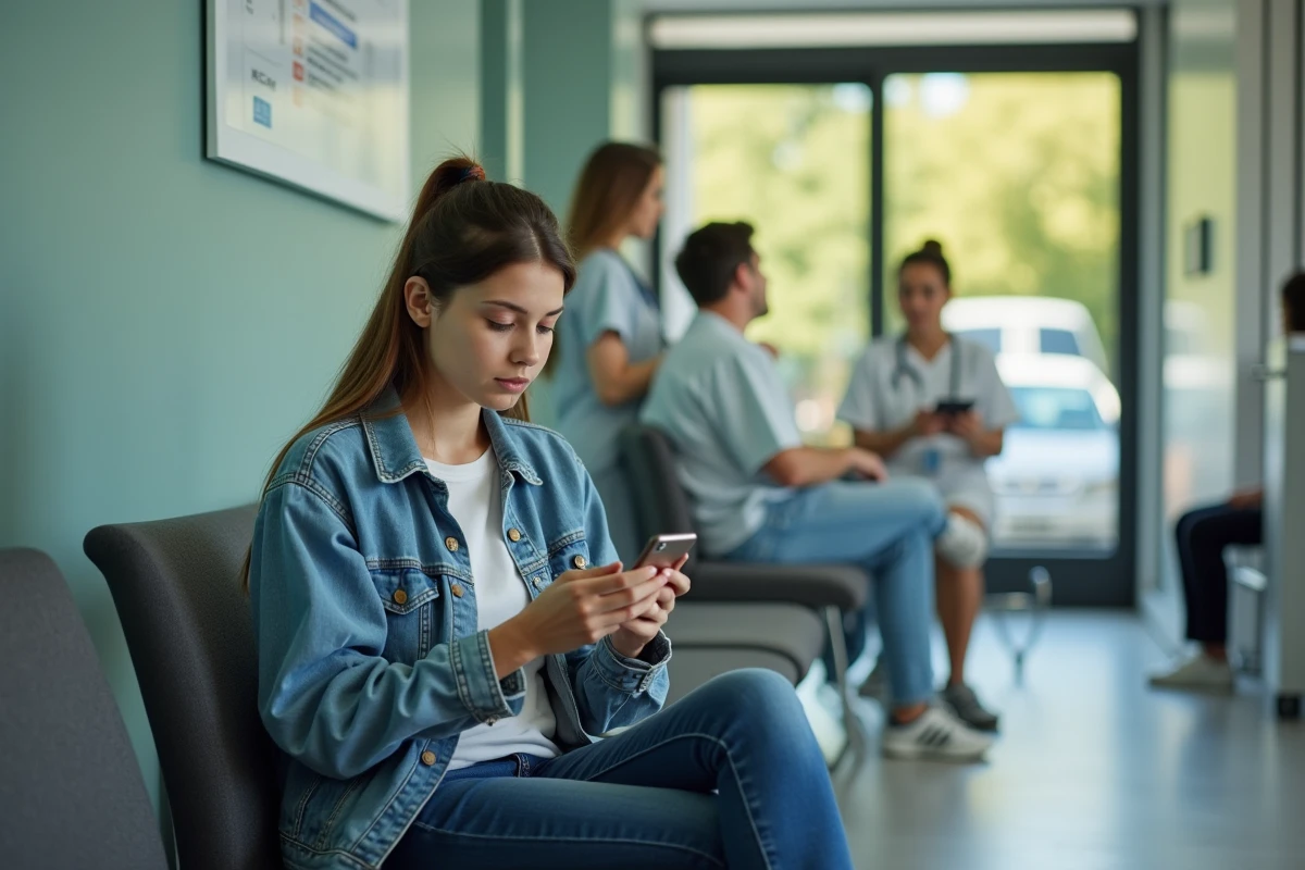 Jeune femme dans une salle d