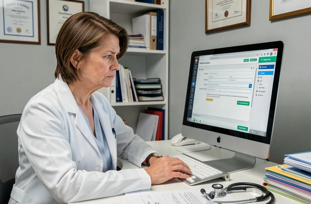 Médecin généraliste face à une erreur de configuration du logiciel médical KelDoc Pro dans son cabinet